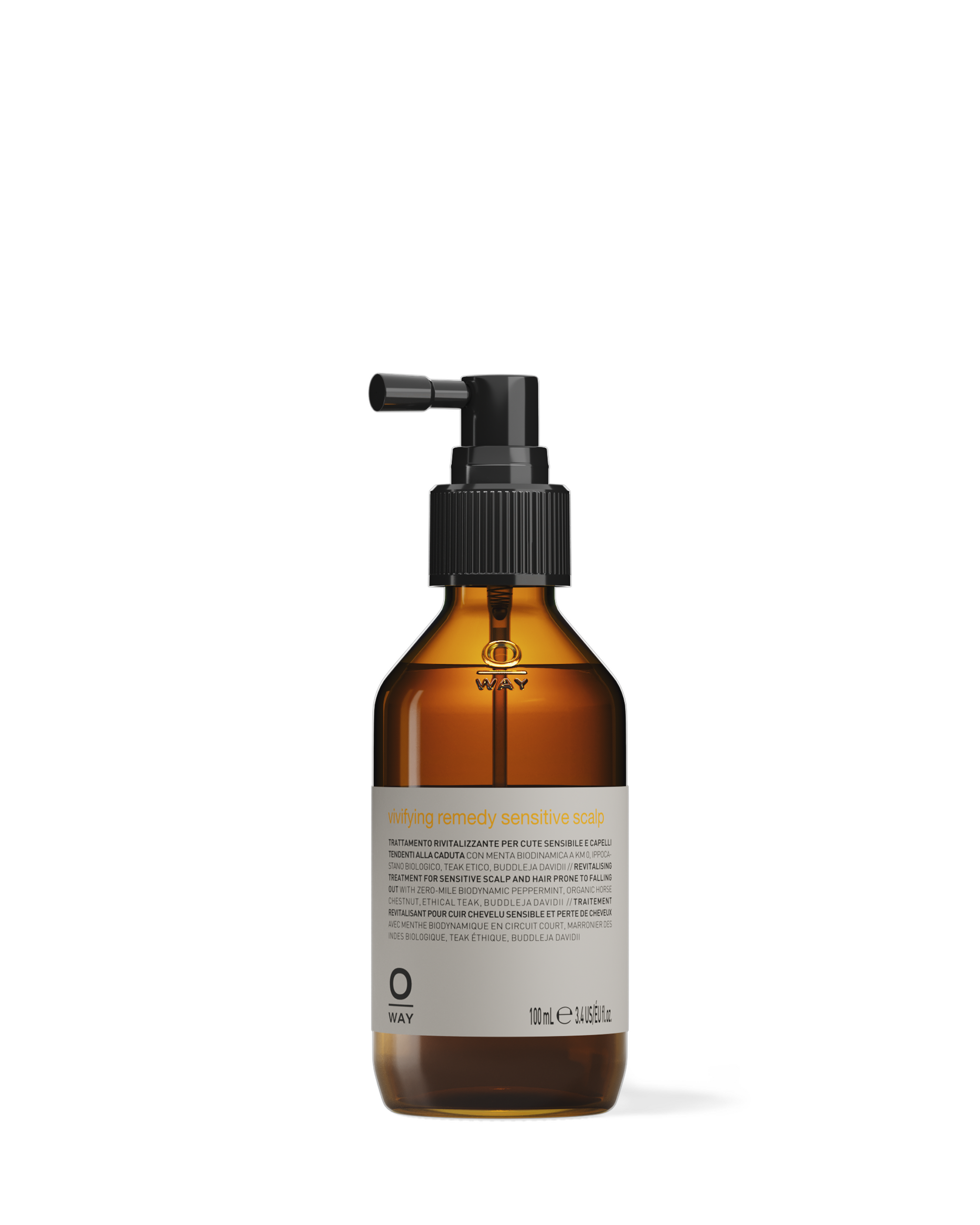 Flacone in vetro da 100ml di vivifying remedy sensitive scalp
