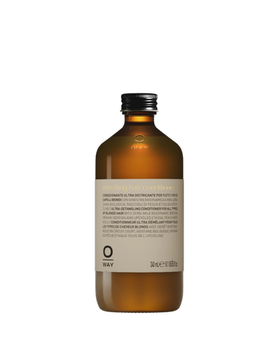 flacone in vetro da 240ml di enriching hair conditioner, condizionante ultra districante per tutti i capelli biondi 