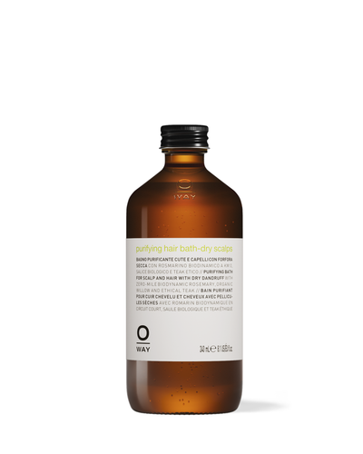 flacone in vetro da 240ml di purifying hair bath-dry scalps, shampoo purificante cute e capelli con forfora 