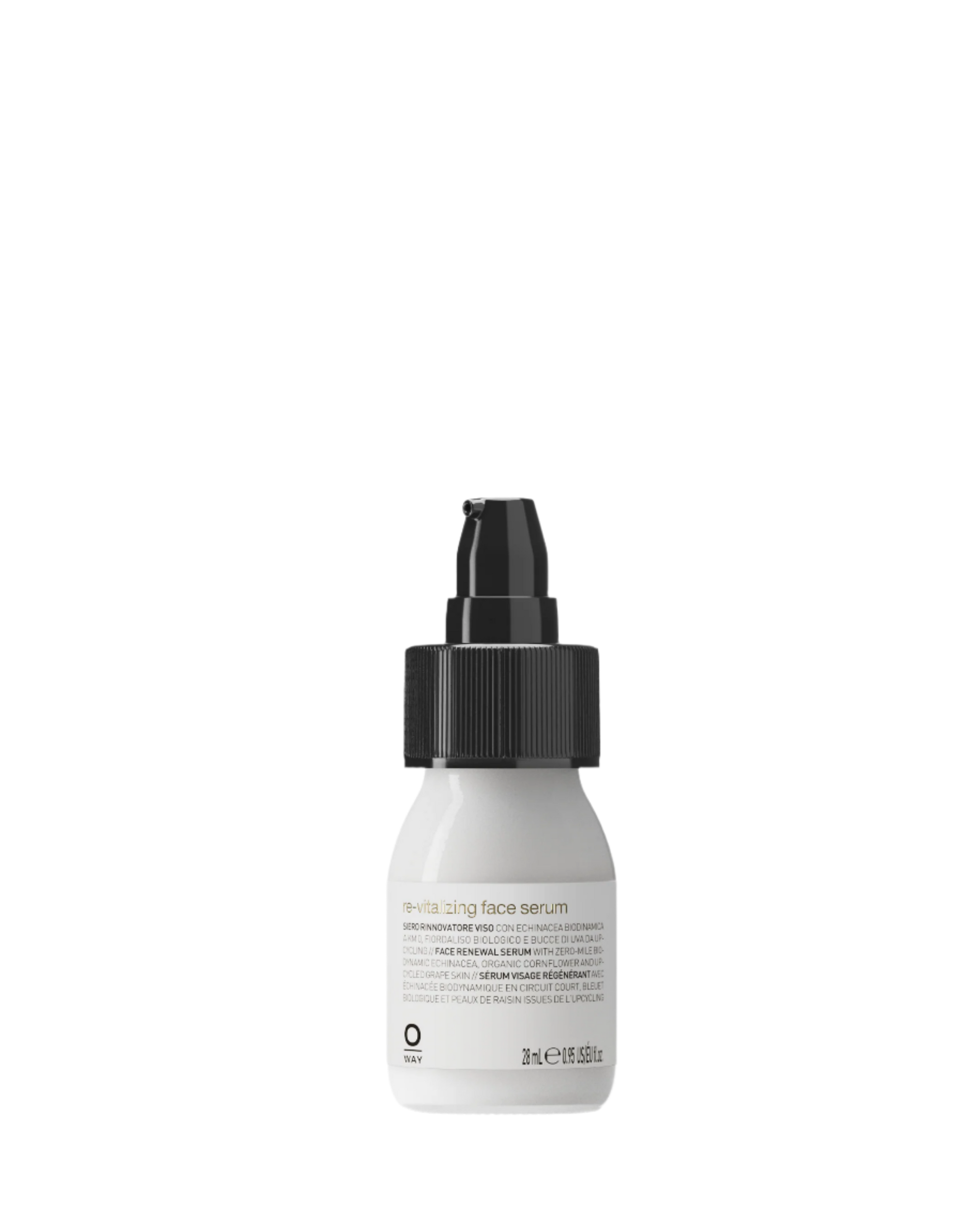 flacone in vetro con dispenser da 28ml ddi re-vitalizing face serum, siero rinnovatore viso