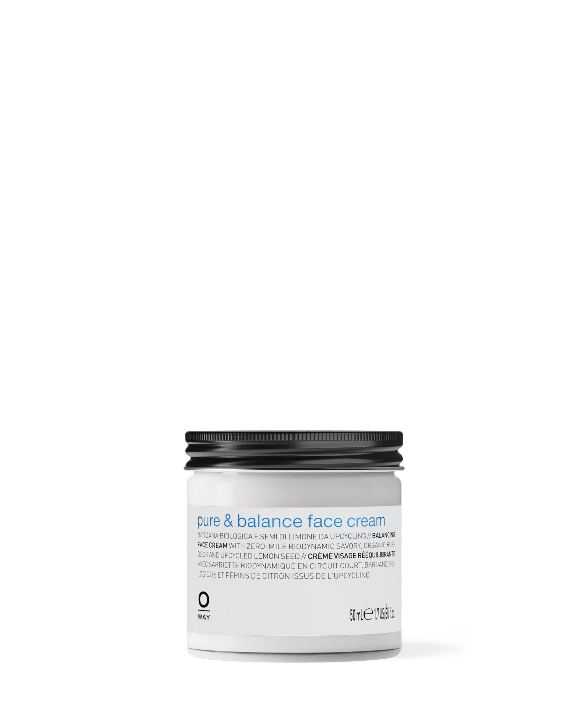 vaso in vetro da 50ml di pure & balance face cream, crema viso