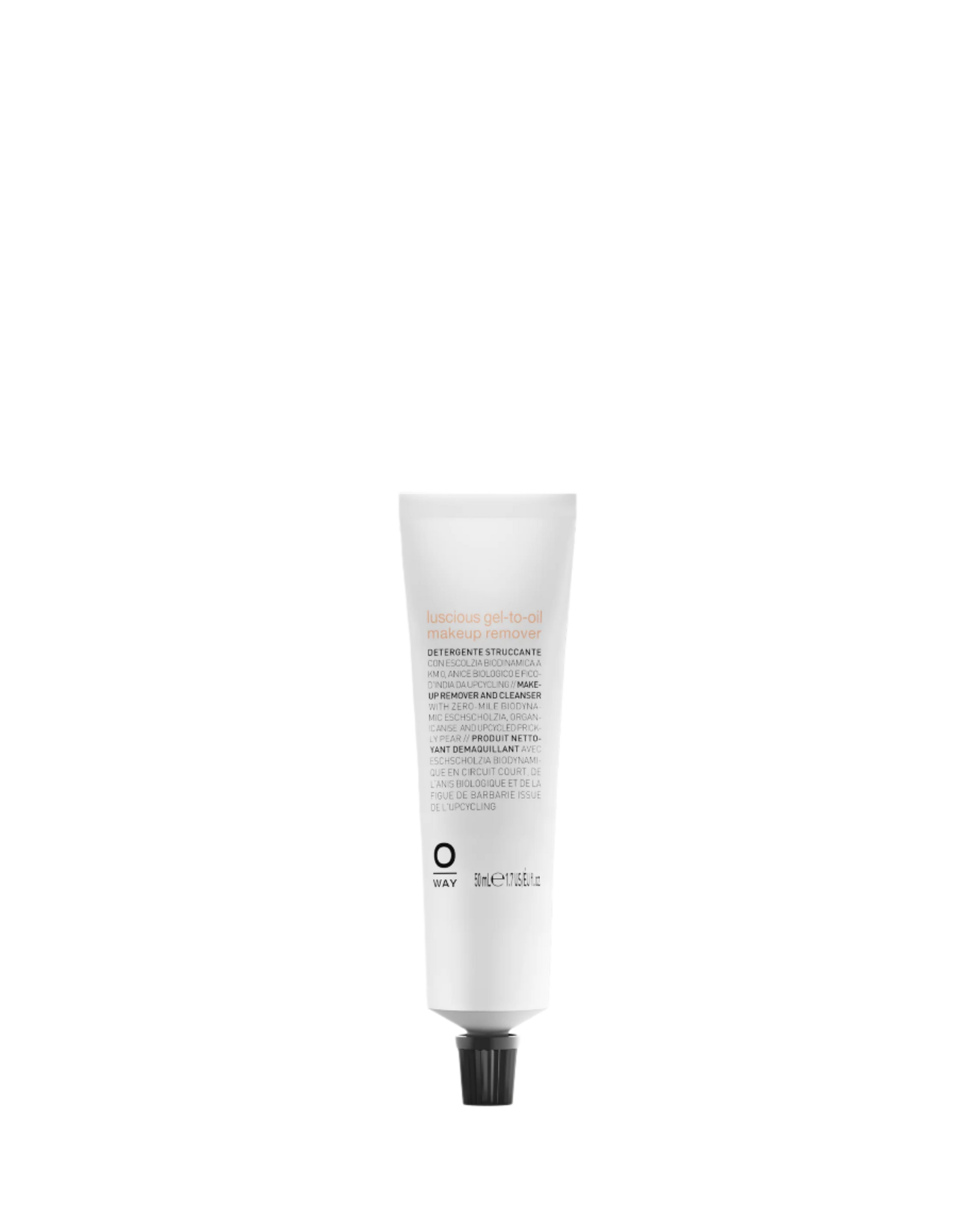 tubo in alluminio da 50 ml di luscious gel to oil makeup remover, detergente struccante 