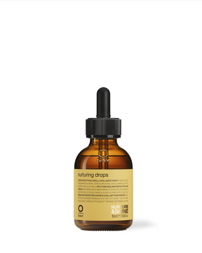 flacone in vetro con contagocce da 50 ml di nurturing drops, siero protettivo capelli sigillante 