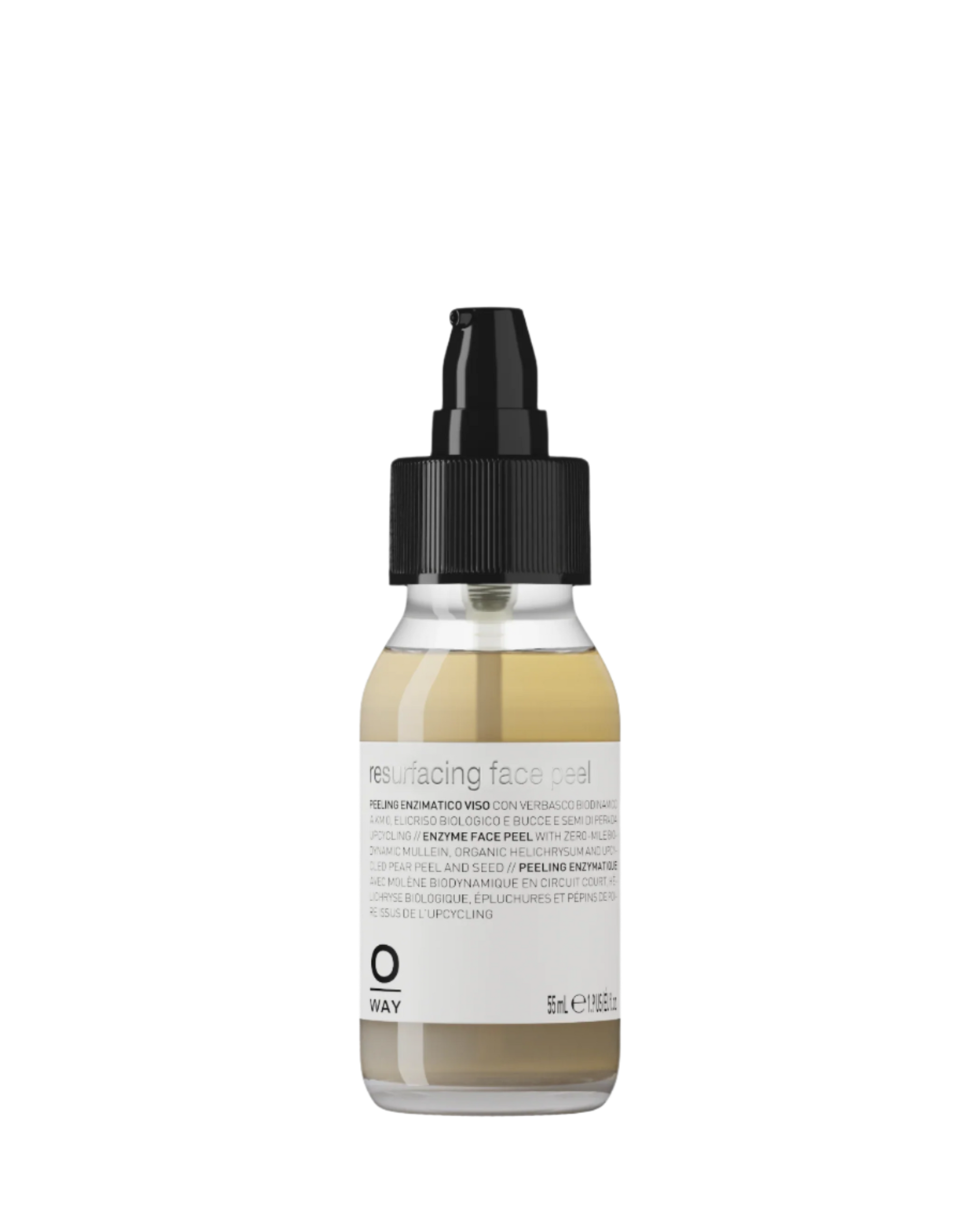 flacone in vetro da 55ml di resurfacing face peel, peeling enzimatico viso