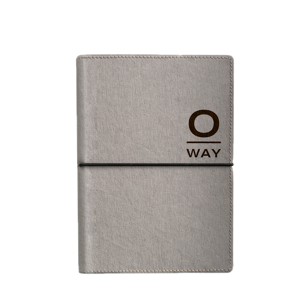 Agenda in carta lavabile grigia con logo Oway